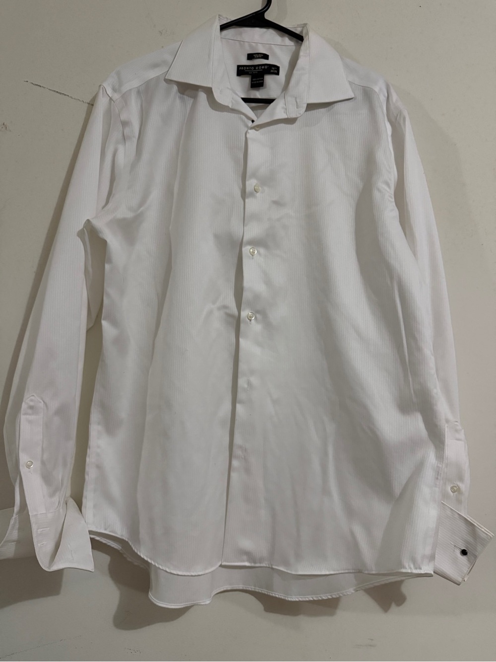 Pronto Uomo White Men's Dress Shirt - Spread Collar